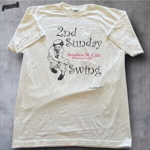 Vtg 90s Bourbon Street Cafe Delaware 2nd Story Swing XL